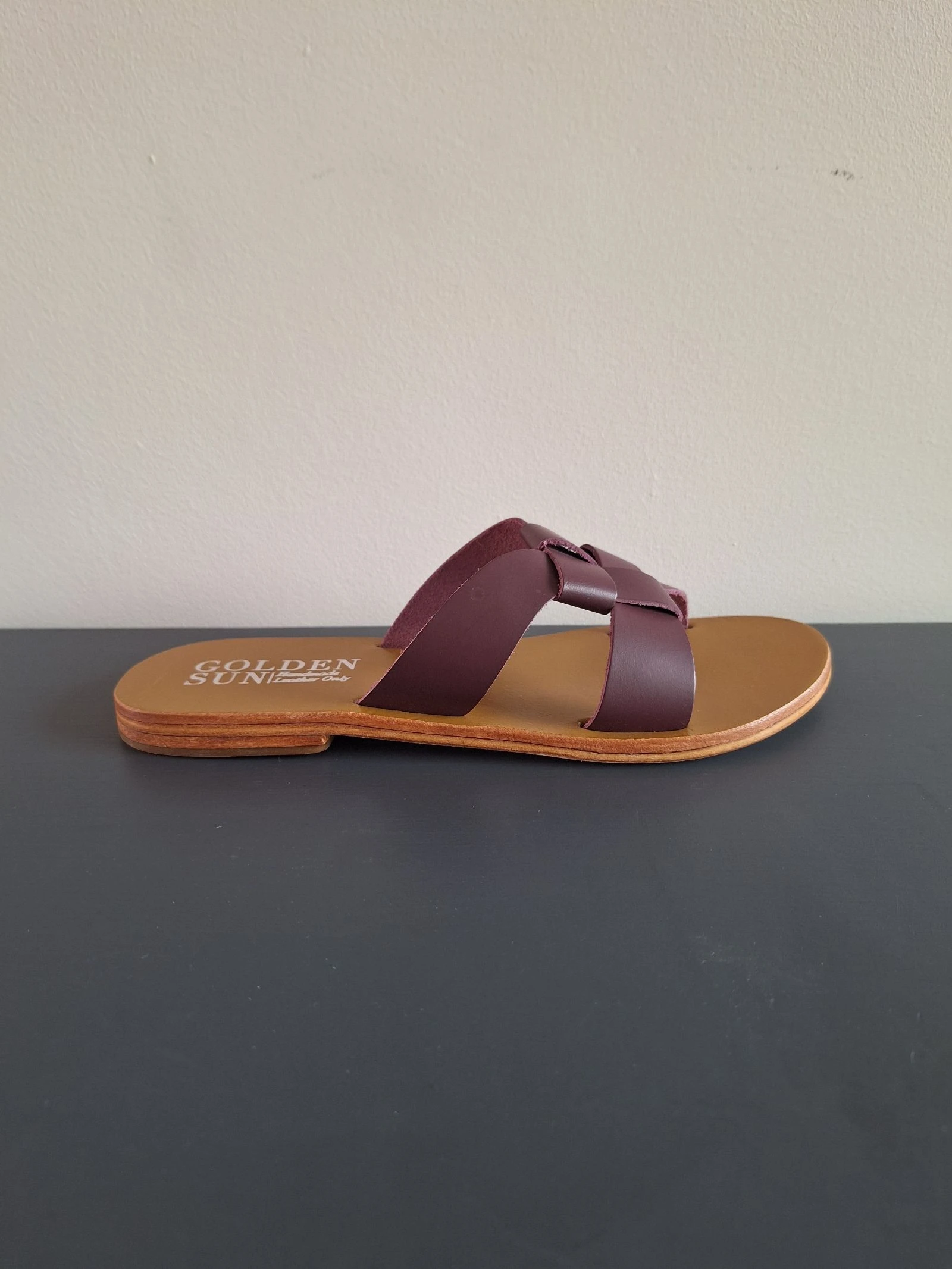 Golden Sun burgundy paarse leren slippers 38 – photo 4